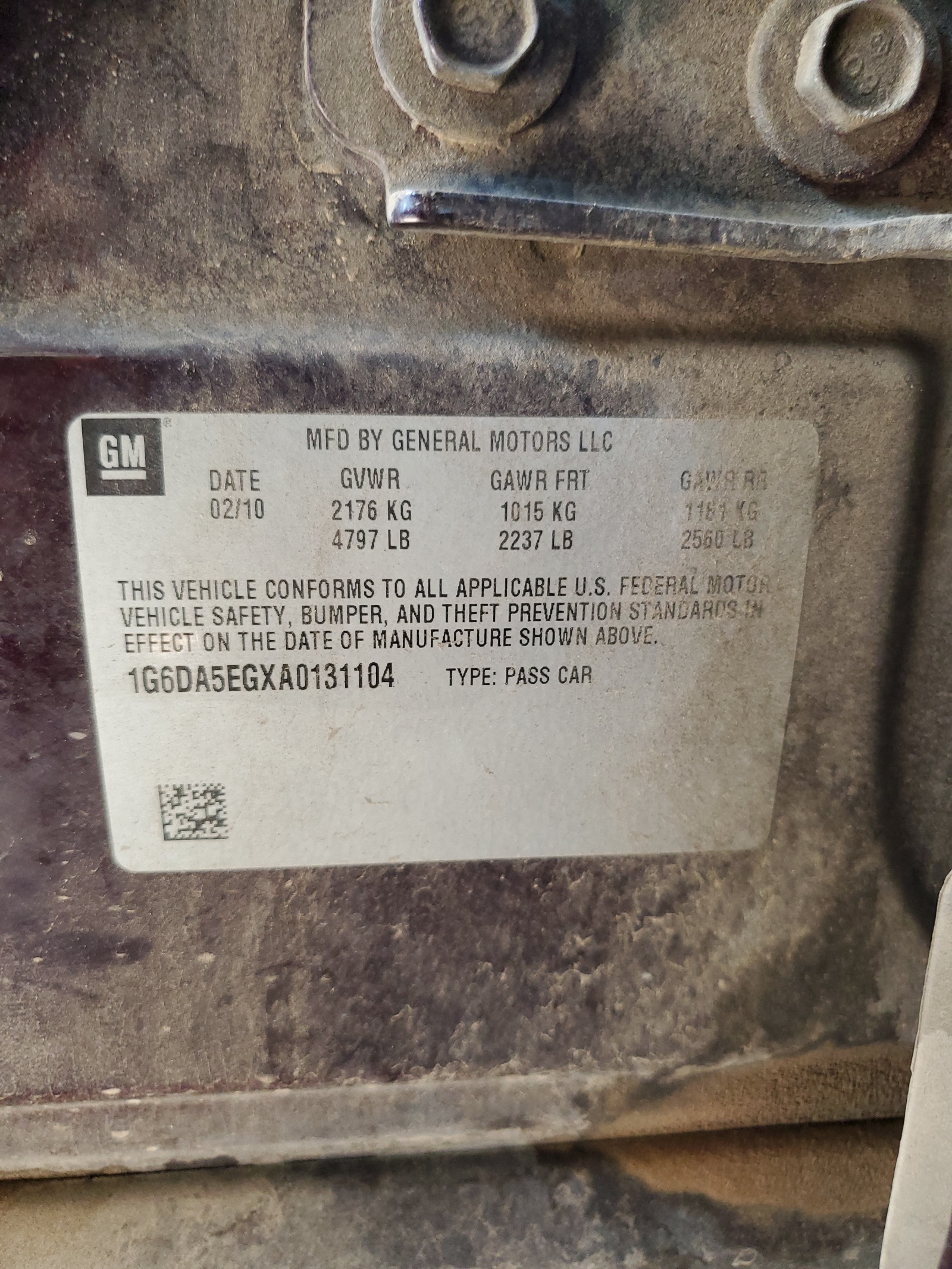 1G6DA5EGXA0131104 2010 Cadillac Cts