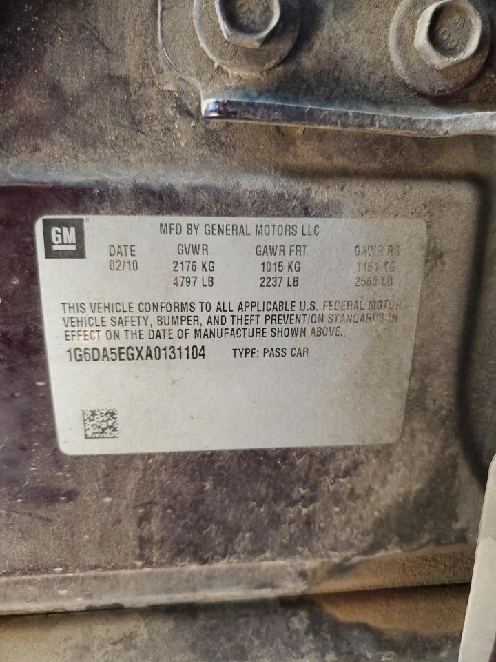 2010 Cadillac Cts VIN: 1G6DA5EGXA0131104 Lot: 64297954