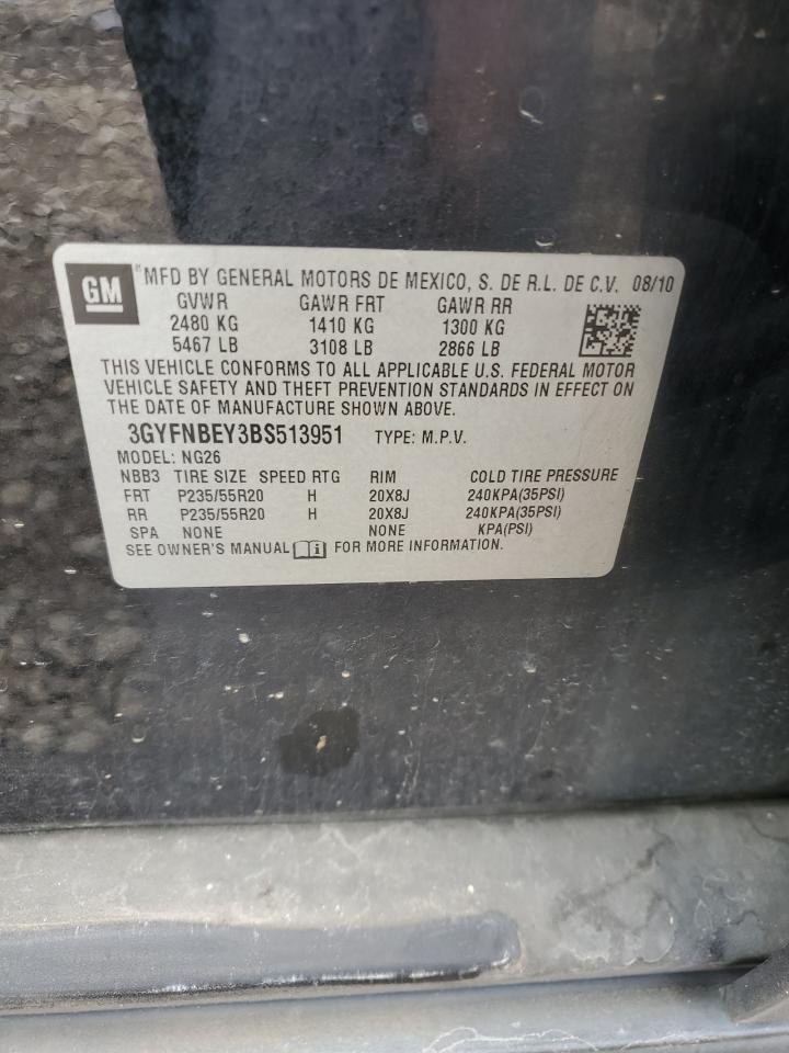 2011 Cadillac Srx Performance Collection VIN: 3GYFNBEY3BS513951 Lot: 61625764