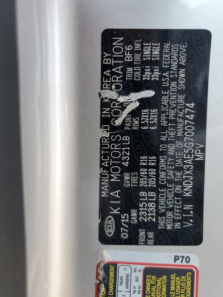 2016 Kia Soul Ev + VIN: KNDJX3AE5G7007474 Lot: 64793864