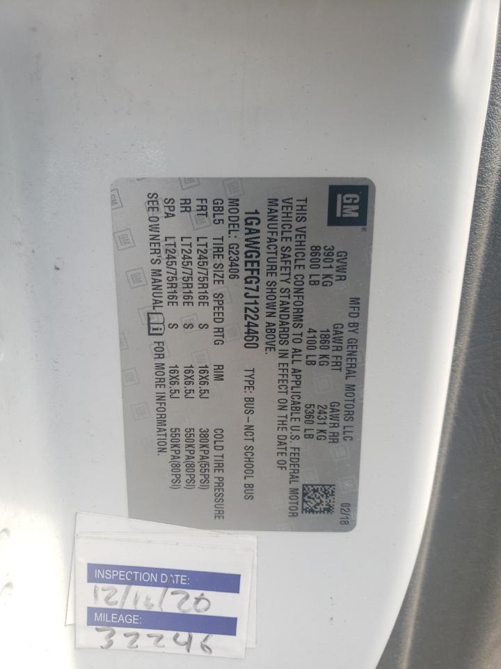 2018 Chevrolet Express G2500 Ls VIN: 1GAWGEFG7J1224460 Lot: 62857984