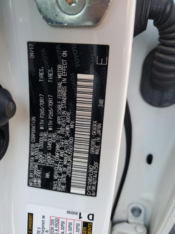 2018 Toyota 4Runner Sr5/Sr5 Premium VIN: JTEBU5JR9J5501900 Lot: 63125464