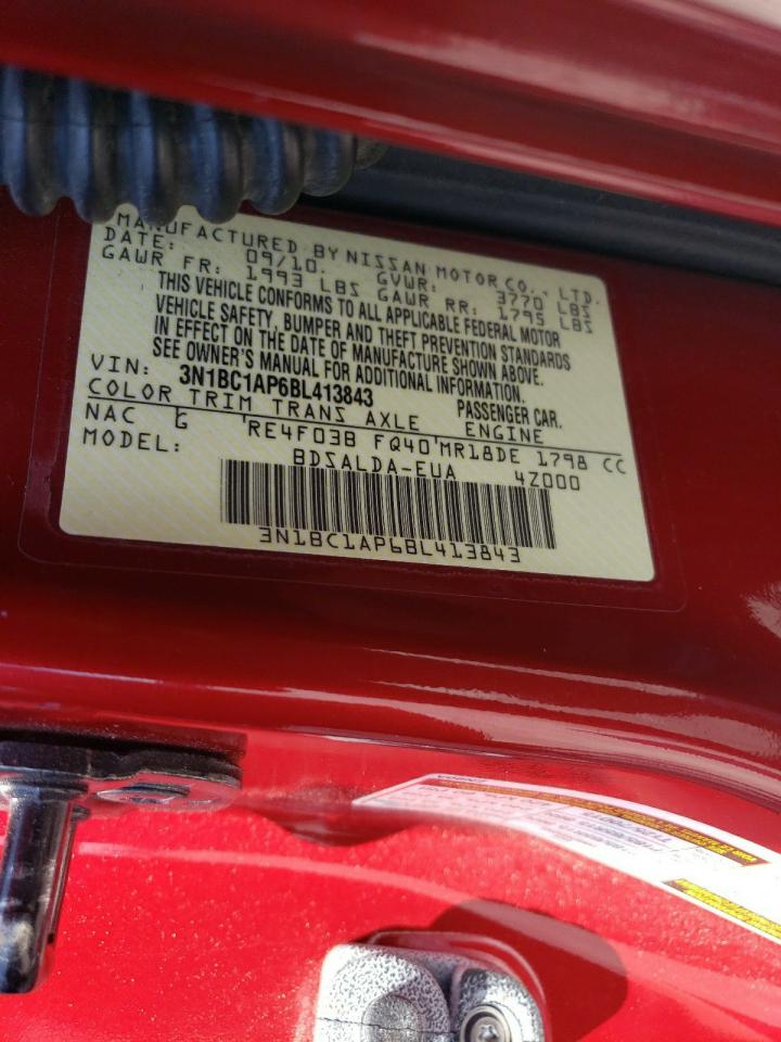 2011 Nissan Versa S VIN: 3N1BC1AP6BL413843 Lot: 63255684