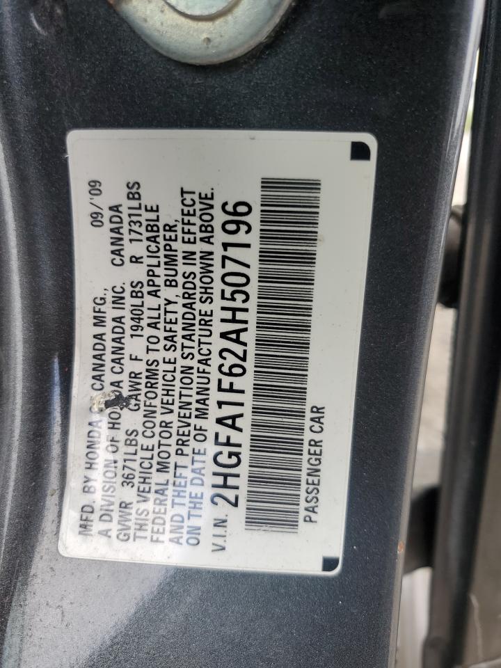 2010 Honda Civic Lx-S VIN: 2HGFA1F62AH507196 Lot: 64555444