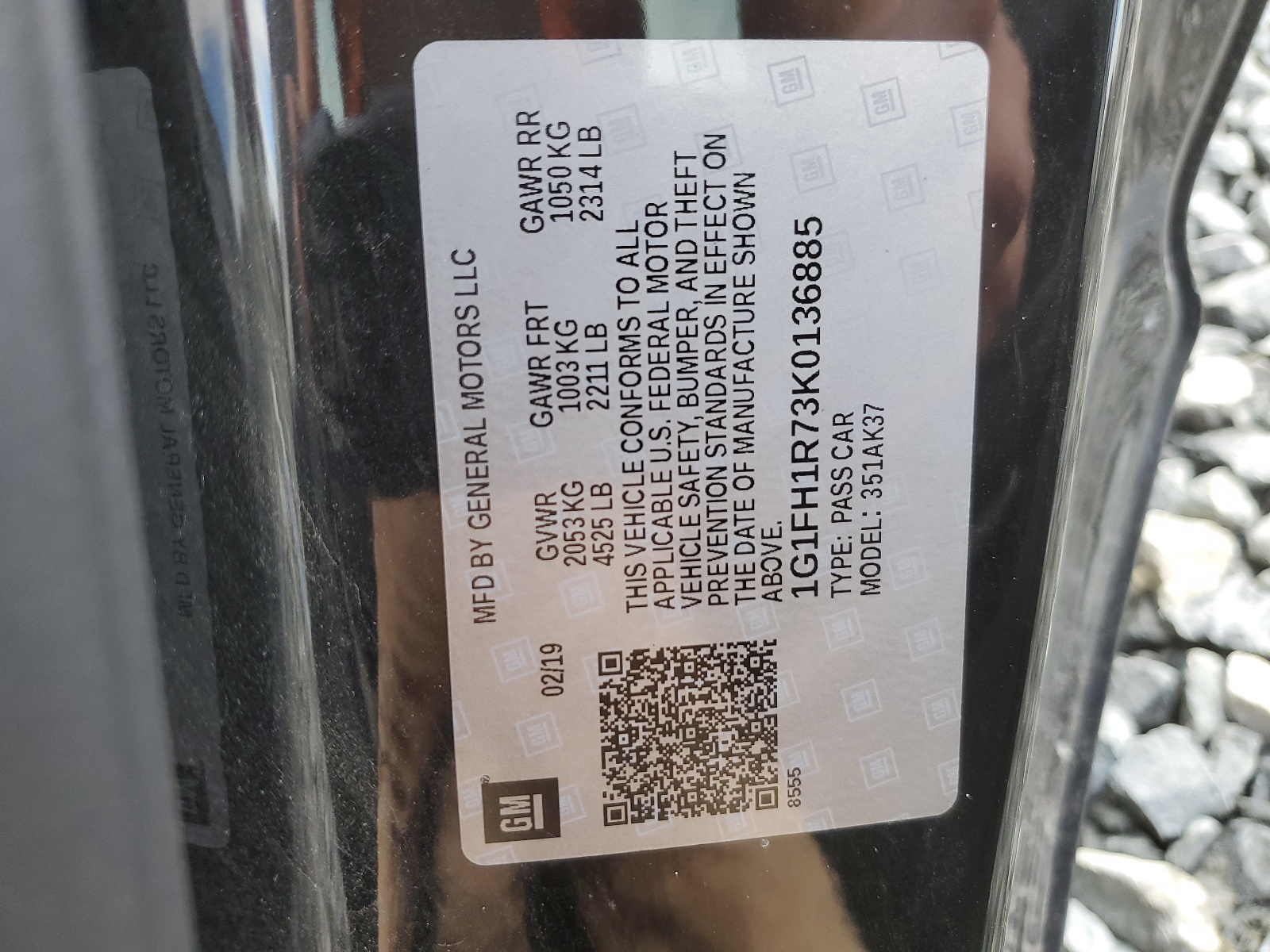 1G1FH1R73K0136885 2019 Chevrolet Camaro Ss