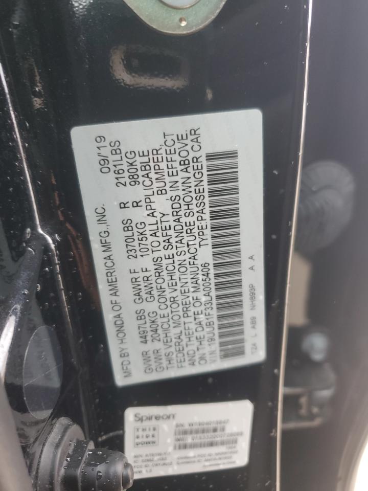 2020 Acura Tlx VIN: 19UUB1F33LA005406 Lot: 64710884