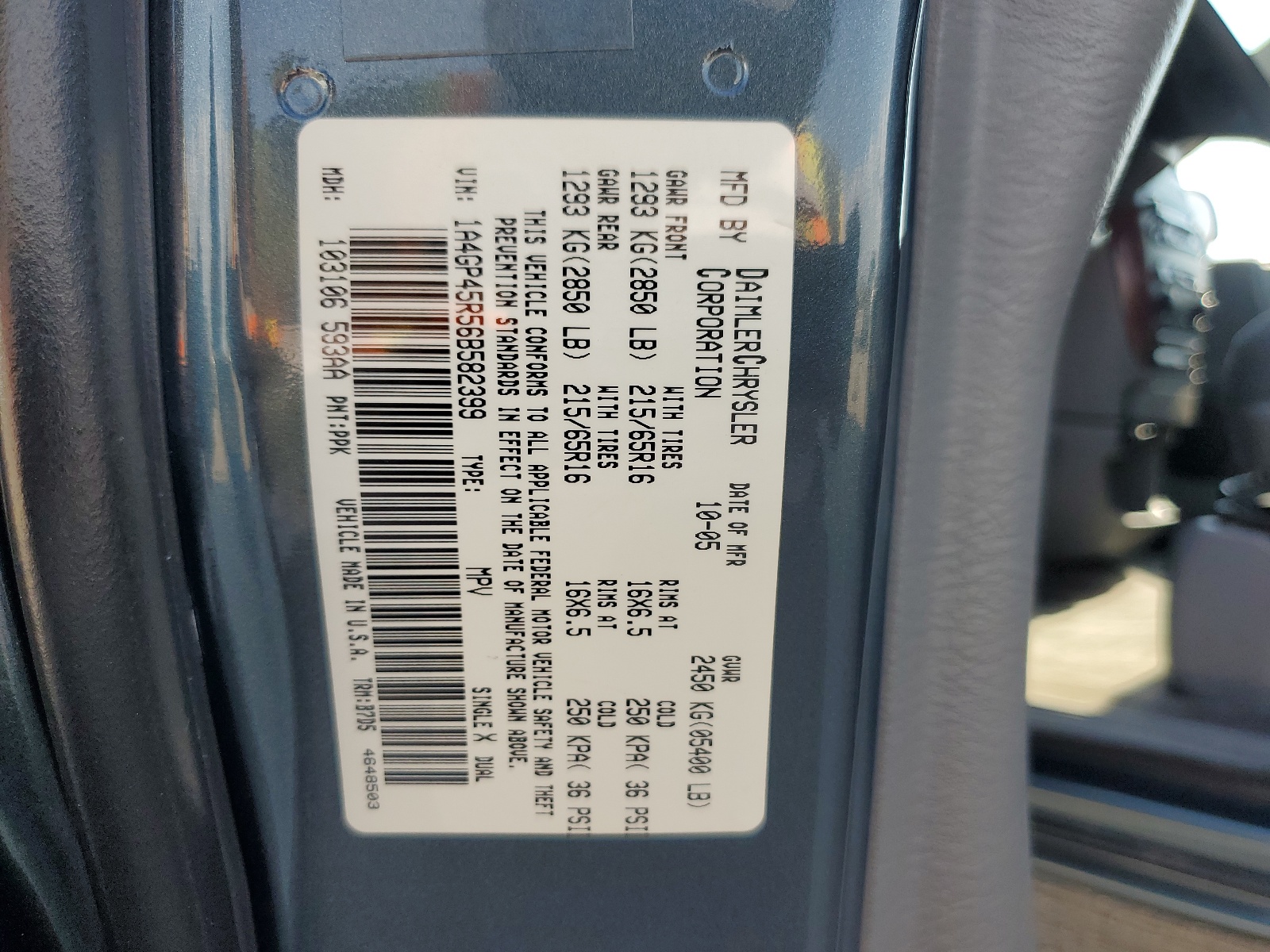 1A4GP45R56B582399 2006 Chrysler Town & Country