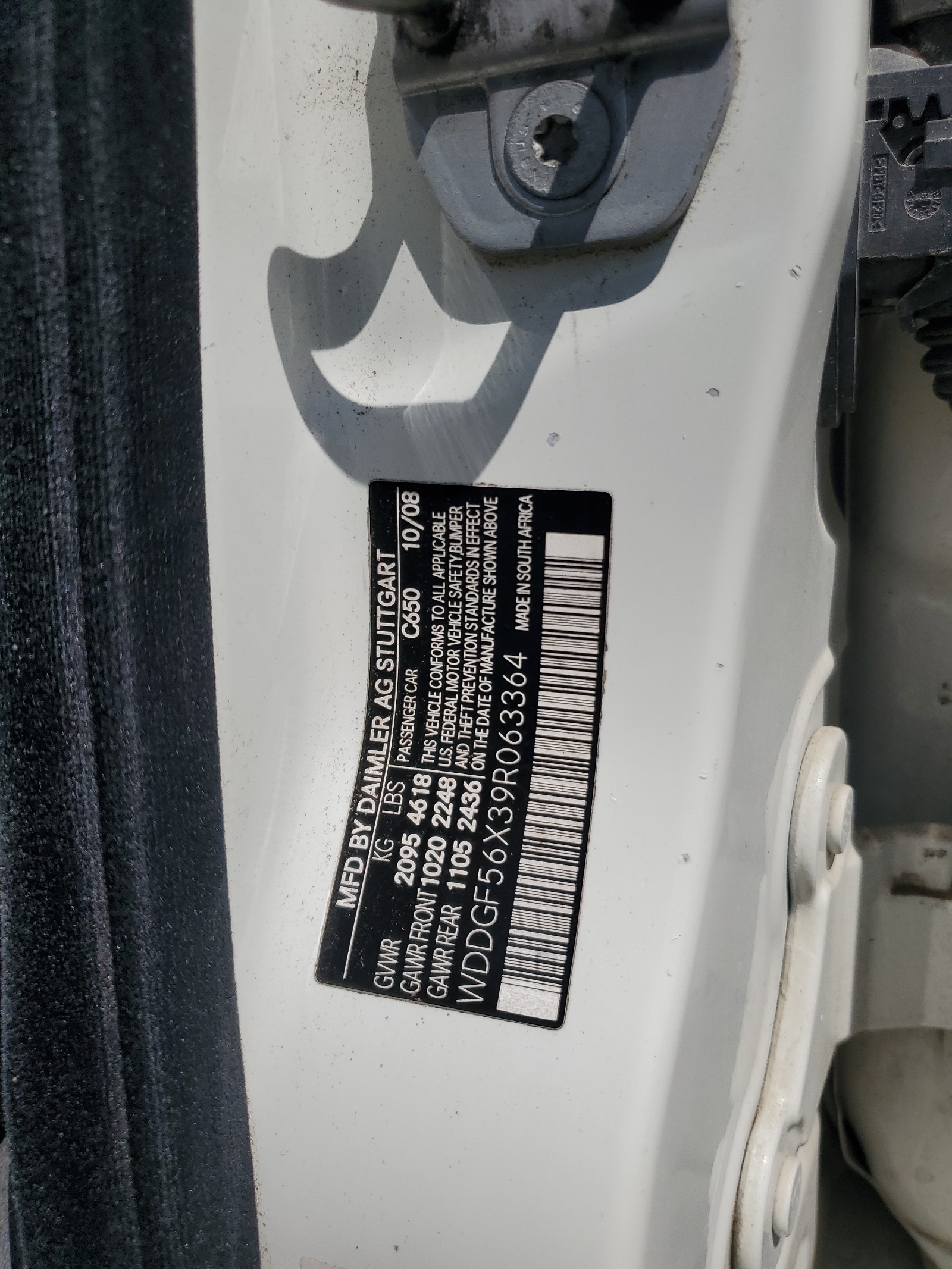 WDDGF56X39R063364 2009 Mercedes-Benz C 350