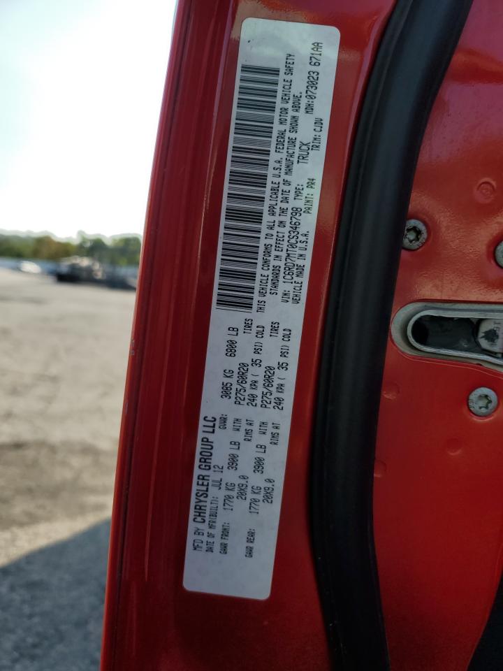 2012 Dodge Ram 1500 Sport VIN: 1C6RD7MT0CS346798 Lot: 65003674