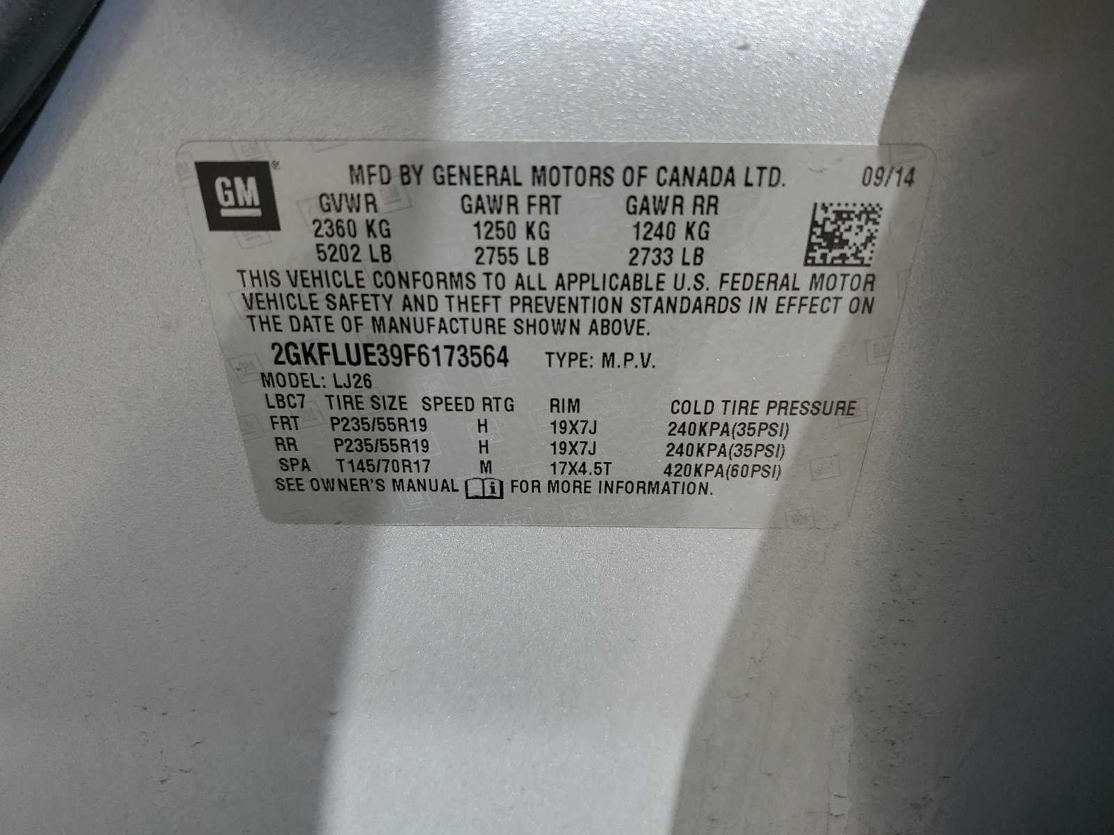 2GKFLUE39F6173564 2015 GMC Terrain Denali