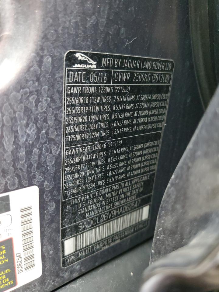 2017 Jaguar F-Pace R - Sport VIN: SADCL2BV9HA062547 Lot: 64357574