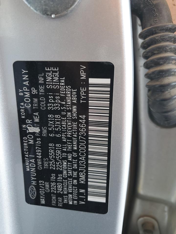 2013 Hyundai Tucson Gls VIN: KM8JU3AC0DU736644 Lot: 63876774