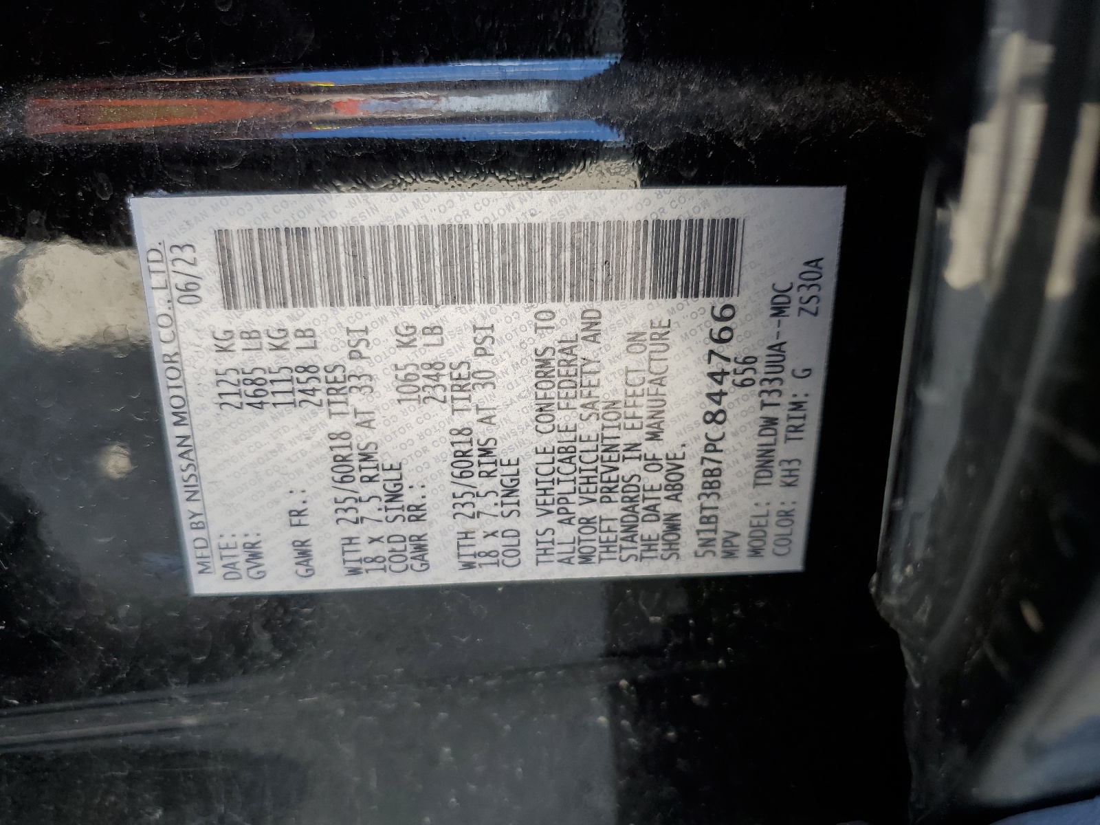 5N1BT3BB7PC844766 2023 Nissan Rogue Sv