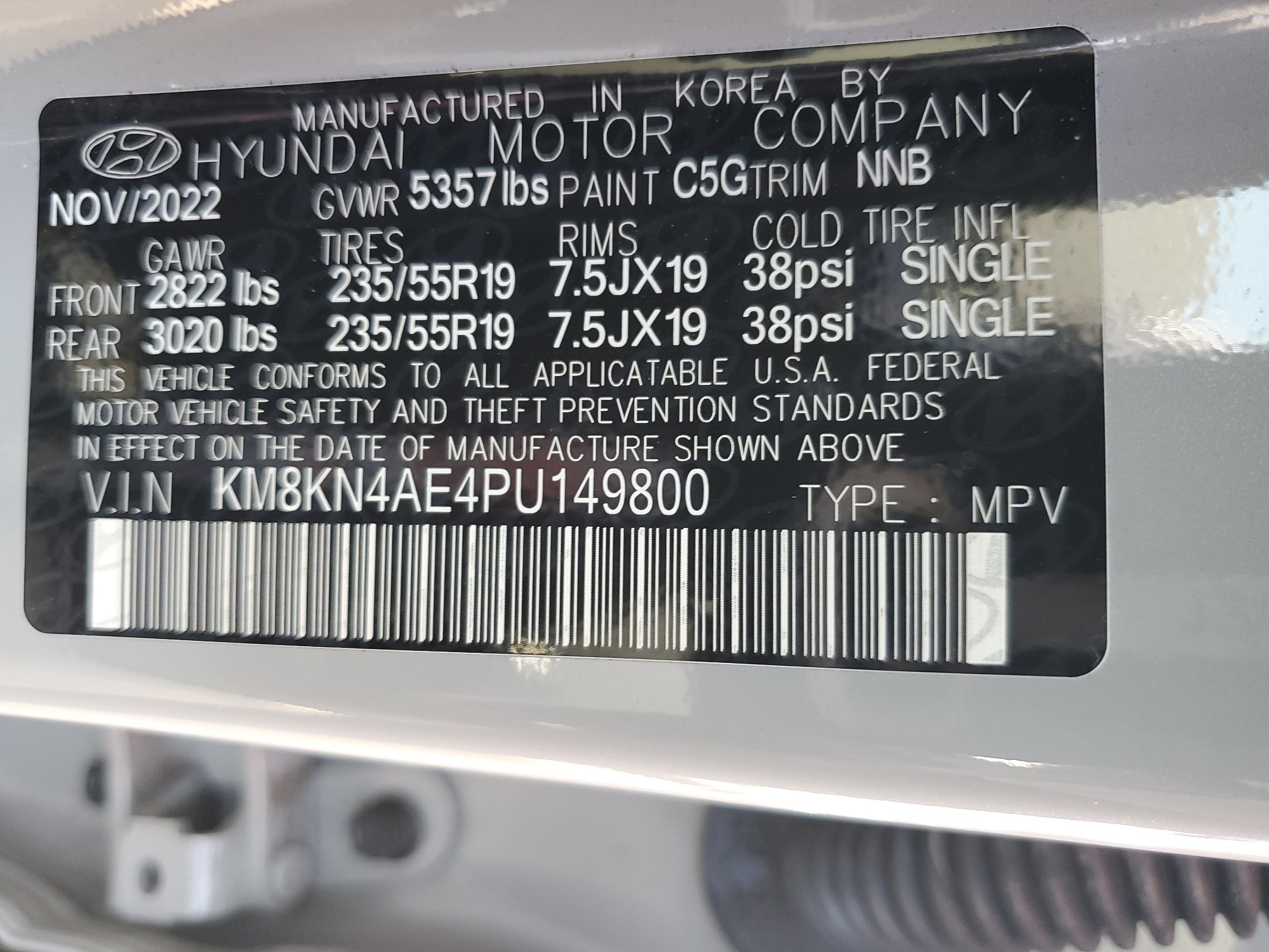 KM8KN4AE4PU149800 2023 Hyundai Ioniq 5 Sel