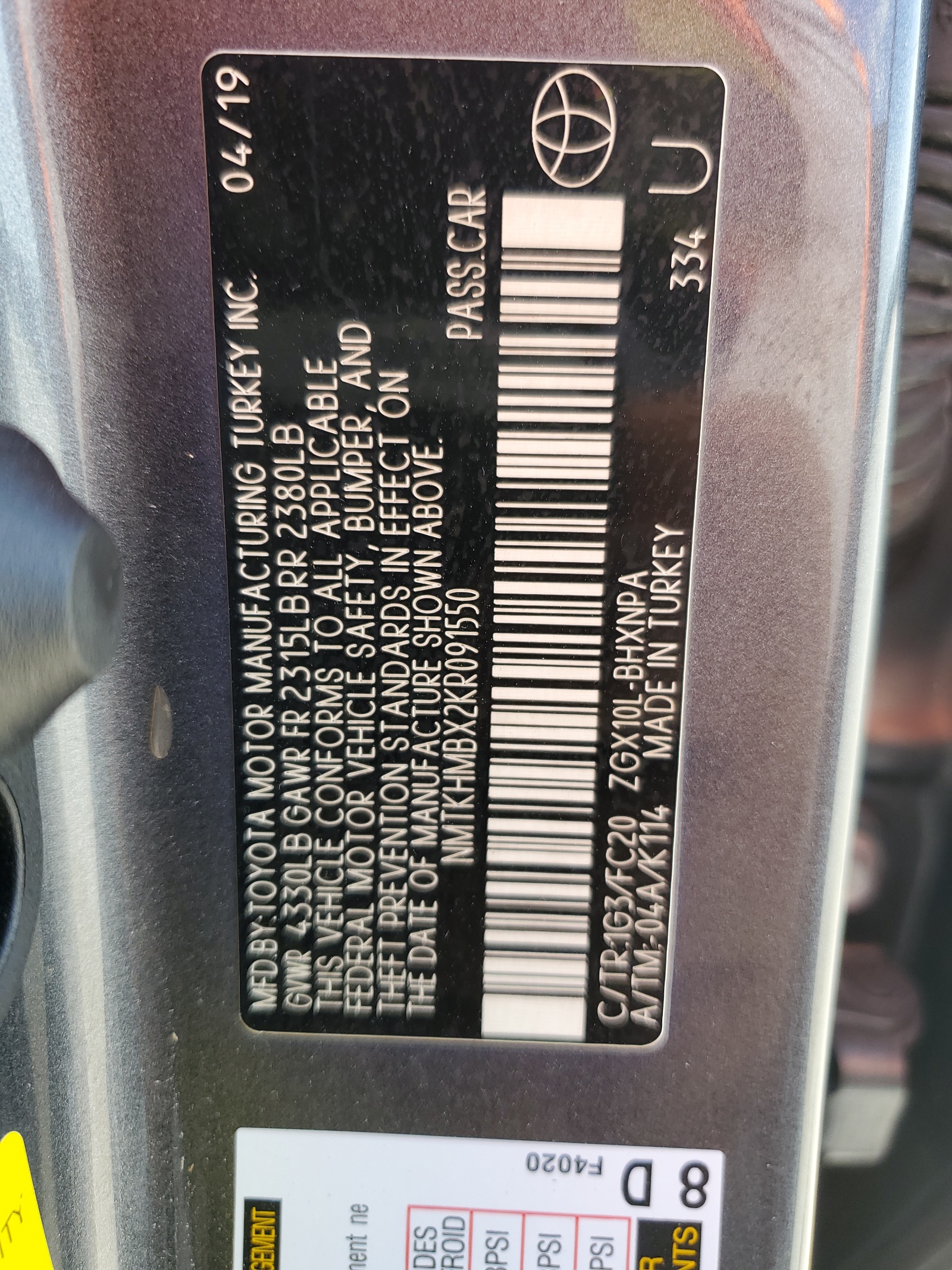 NMTKHMBX2KR091550 2019 Toyota C-Hr Xle