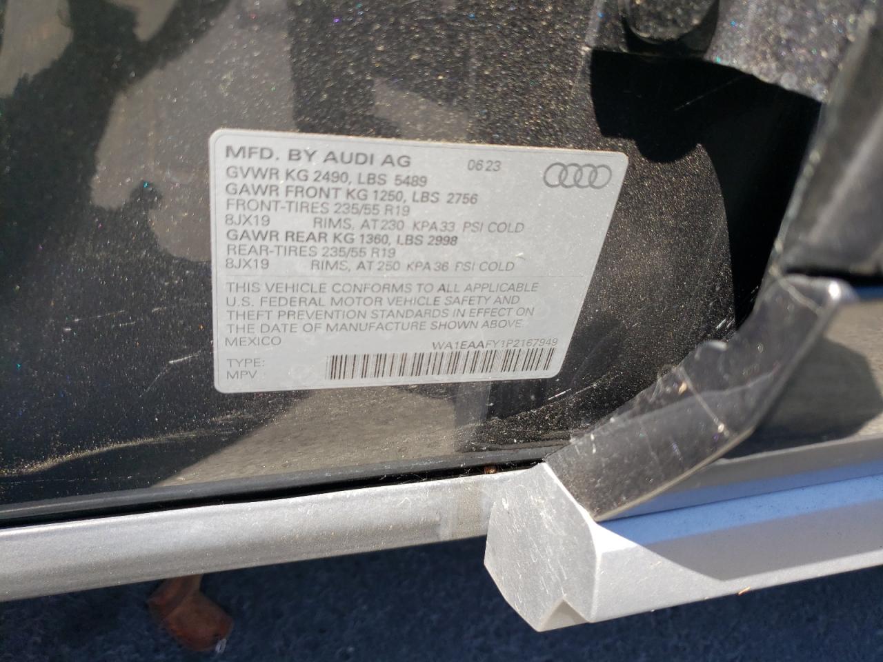 2023 Audi Q5 Premium Plus 45 VIN: WA1EAAFY1P2167949 Lot: 63461784