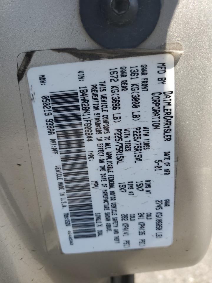 2001 Dodge Durango VIN: 1B4HR28N11F606844 Lot: 65083724