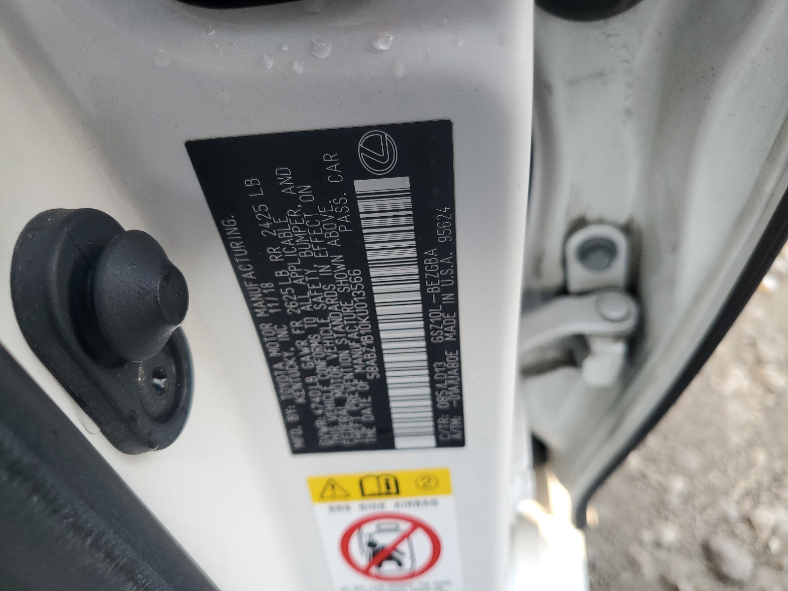 58ABZ1B10KU013566 2019 Lexus Es 350