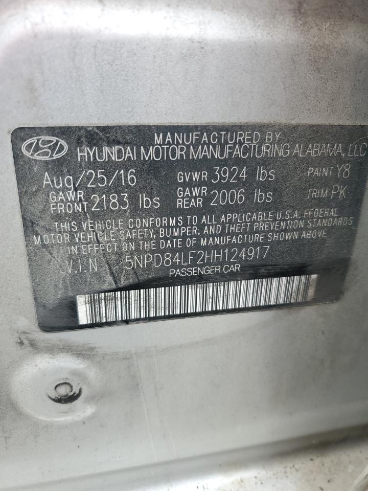 2017 Hyundai Elantra Se VIN: 5NPD84LF2HH124917 Lot: 63696154