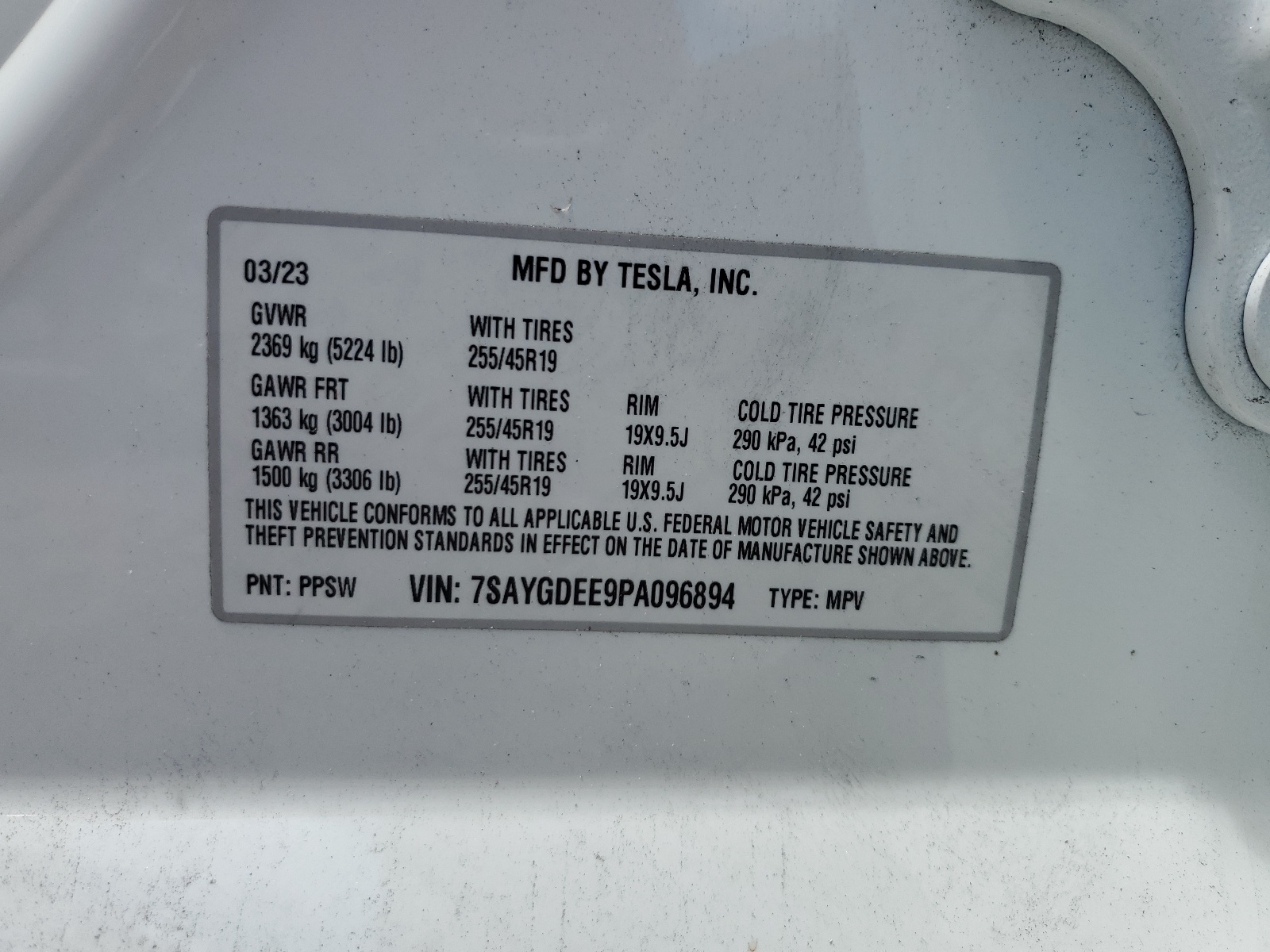 7SAYGDEE9PA096894 2023 Tesla Model Y