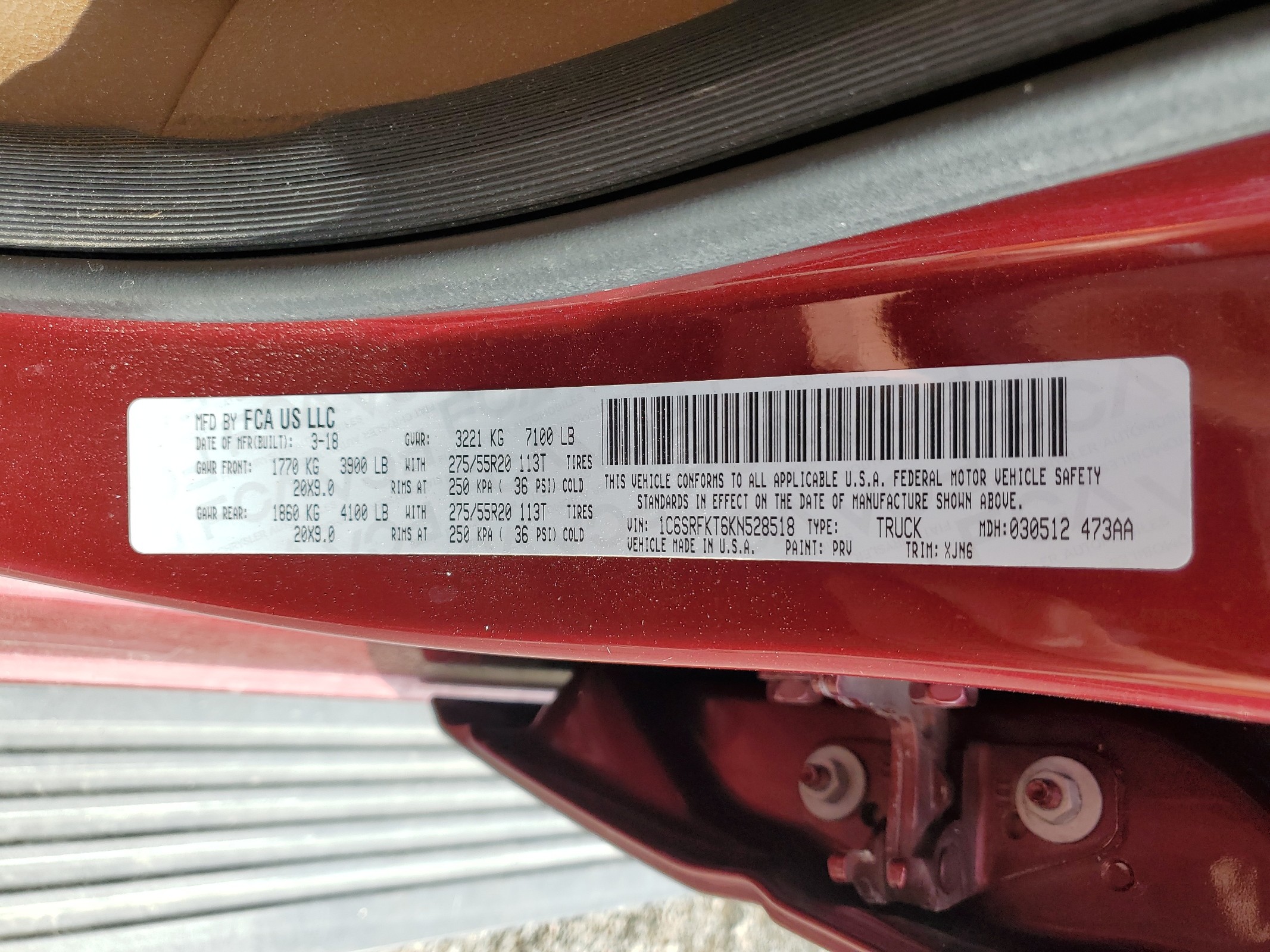 1C6SRFKT6KN528518 2019 Ram 1500 Longhorn