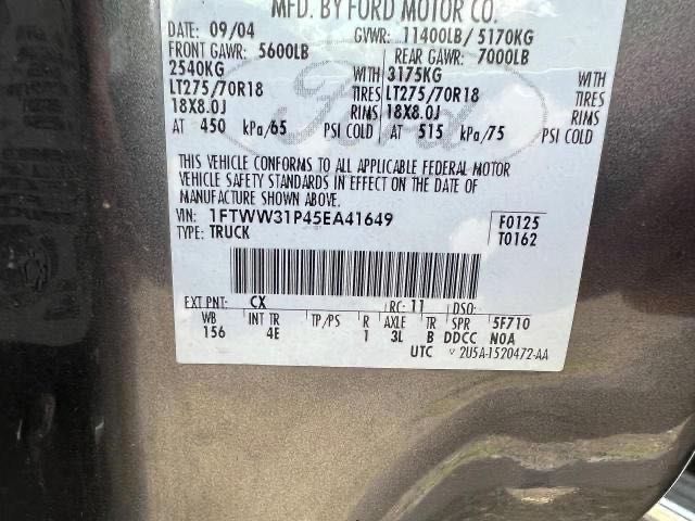 1FTWW31P45EA41649 2005 Ford F350 Srw Super Duty