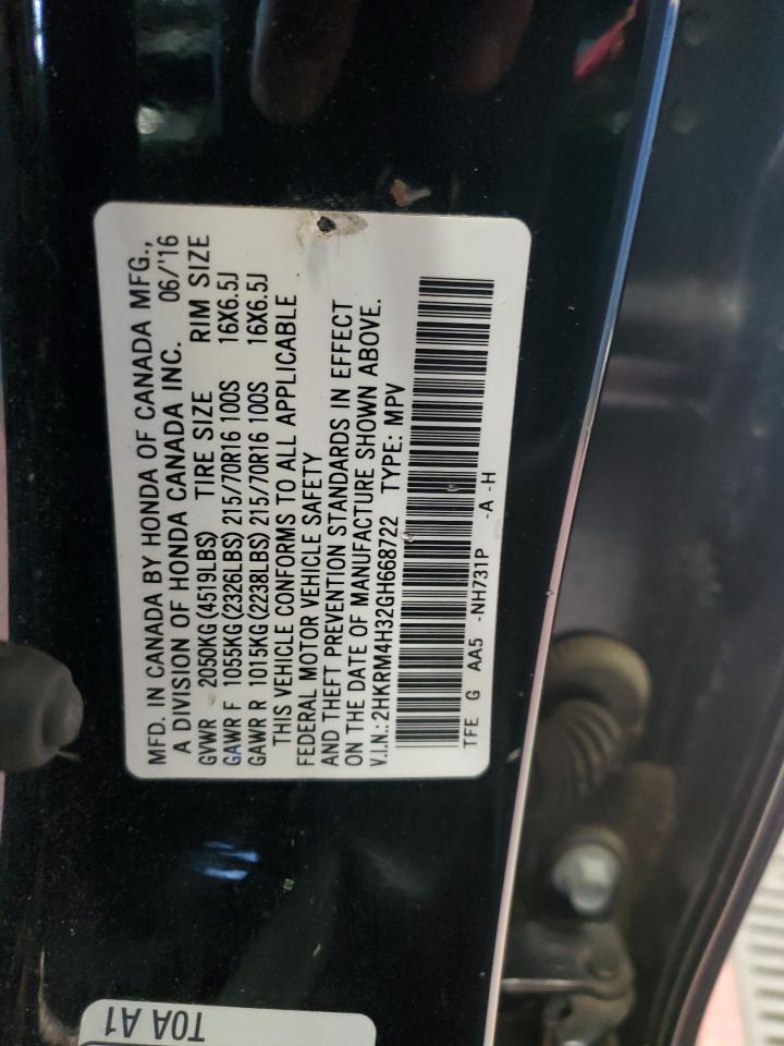 2016 Honda Cr-V Lx VIN: 2HKRM4H32GH668722 Lot: 61310024