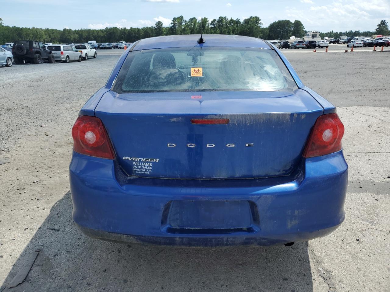 2012 Dodge Avenger Se VIN: 1C3CDZAB1CN276687 Lot: 62342954