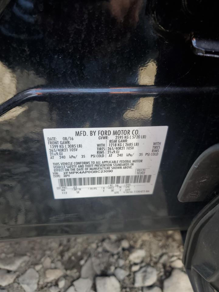 2016 Ford Edge Sport VIN: 2FMPK4AP0GBC23090 Lot: 63496844