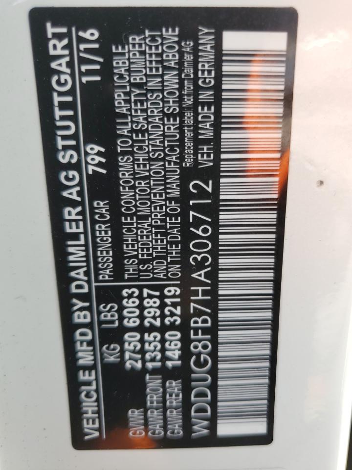 2017 Mercedes-Benz S 550 4Matic VIN: WDDUG8FB7HA306712 Lot: 64113634