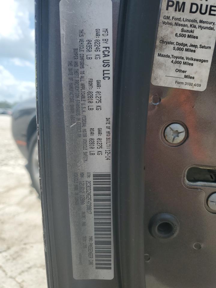 2C3CDZAG2FH739817 2015 Dodge Challenger Sxt