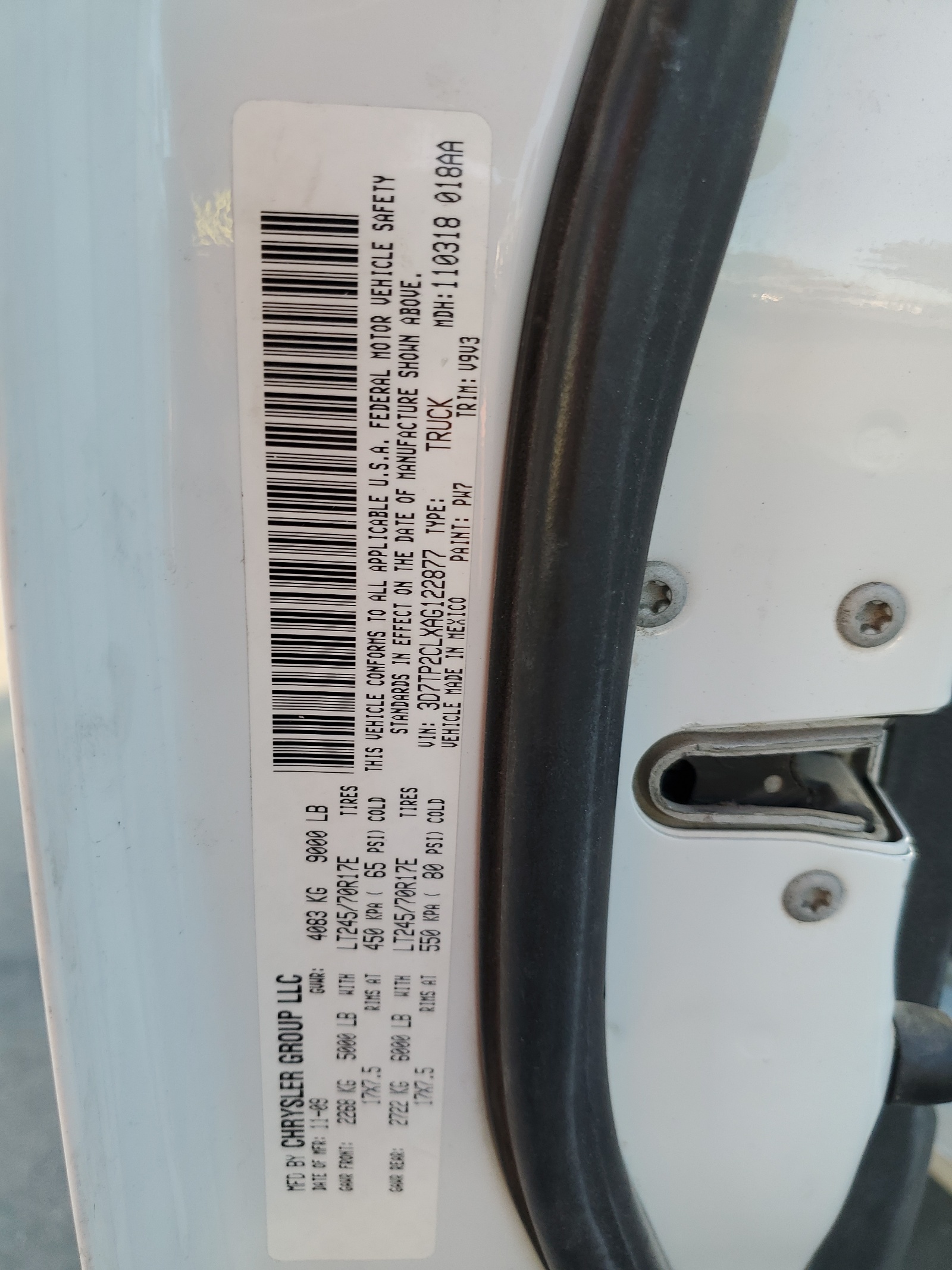 3D7TP2CLXAG122877 2010 Dodge Ram 2500