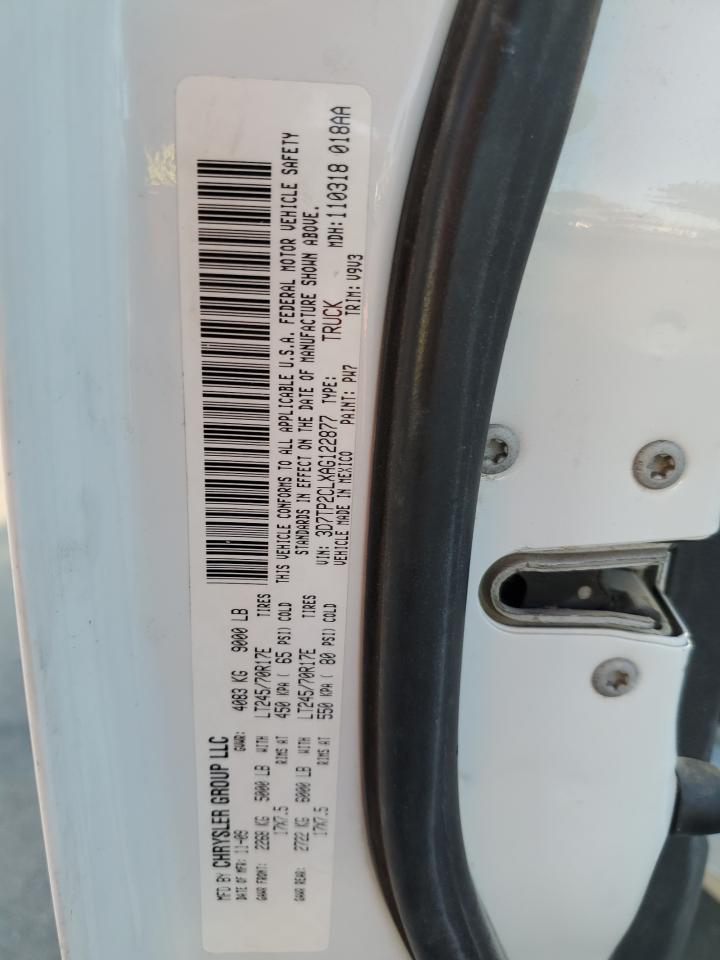 2010 Dodge Ram 2500 VIN: 3D7TP2CLXAG122877 Lot: 64641144