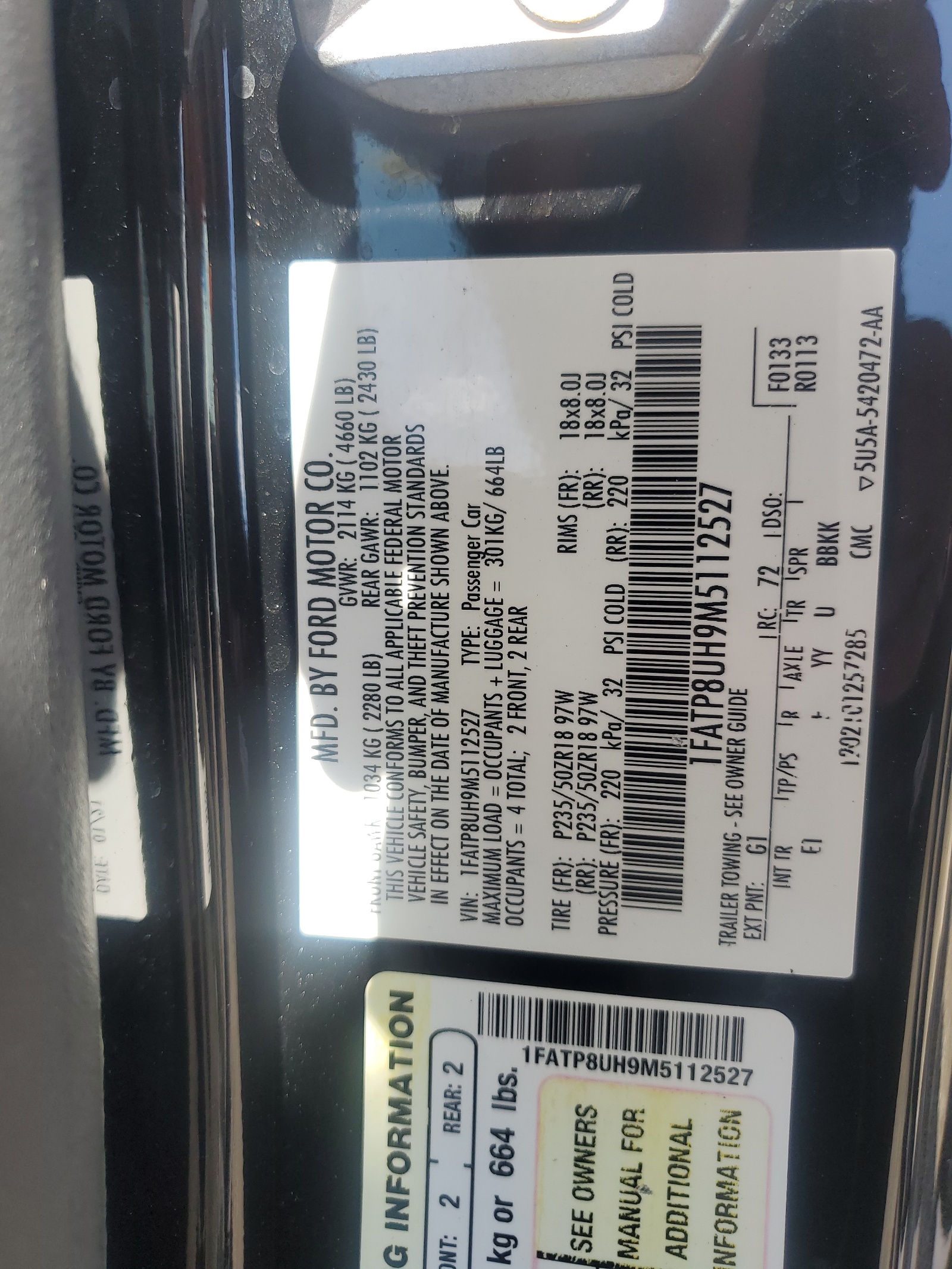 1FATP8UH9M5112527 2021 Ford Mustang