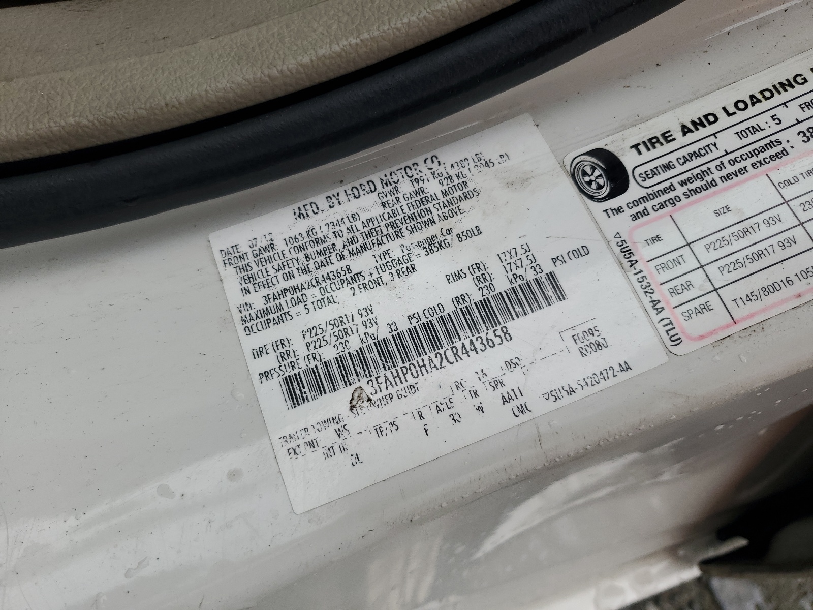 3FAHP0HA2CR443658 2012 Ford Fusion Se