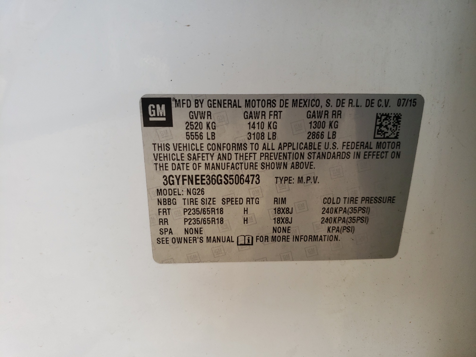 3GYFNEE36GS506473 2016 Cadillac Srx Luxury Collection