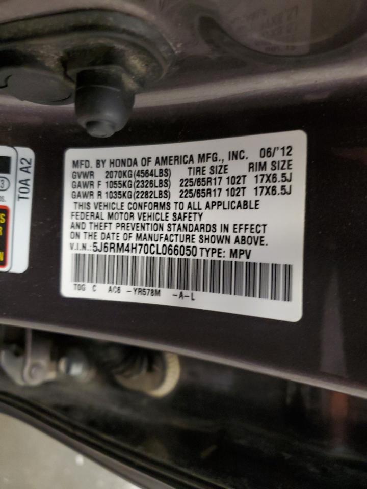 2012 Honda Cr-V Exl VIN: 5J6RM4H70CL066050 Lot: 64033704