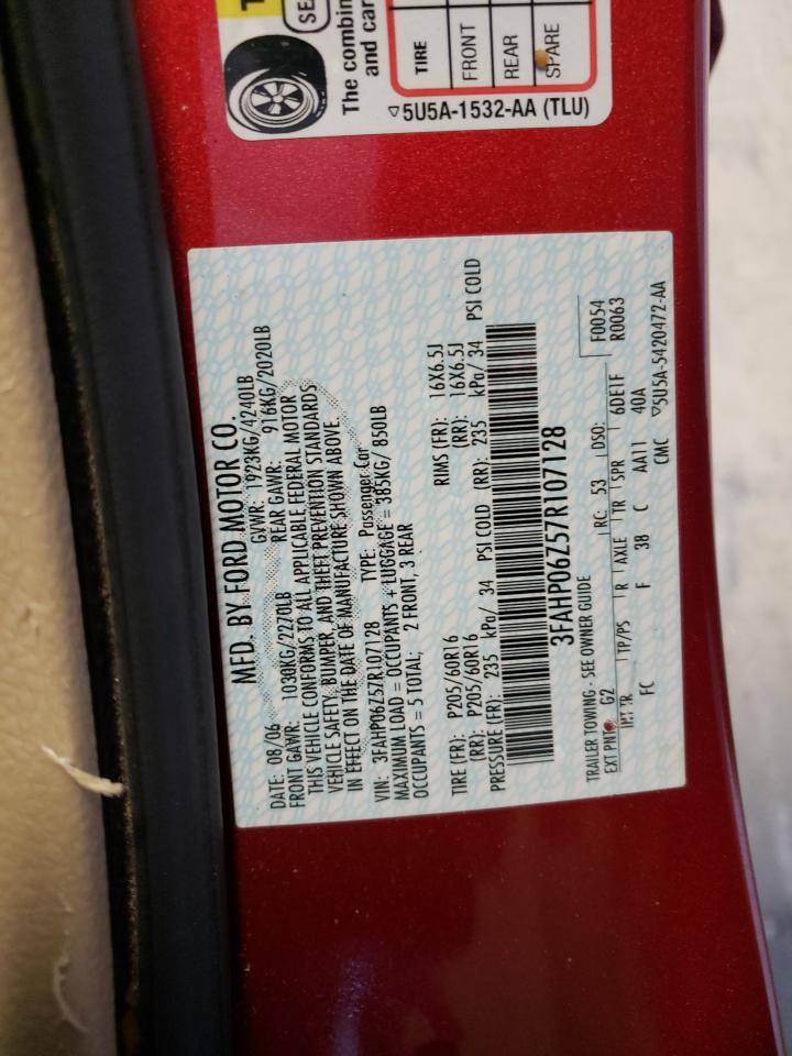 2007 Ford Fusion S VIN: 3FAHP06Z57R107128 Lot: 65564824
