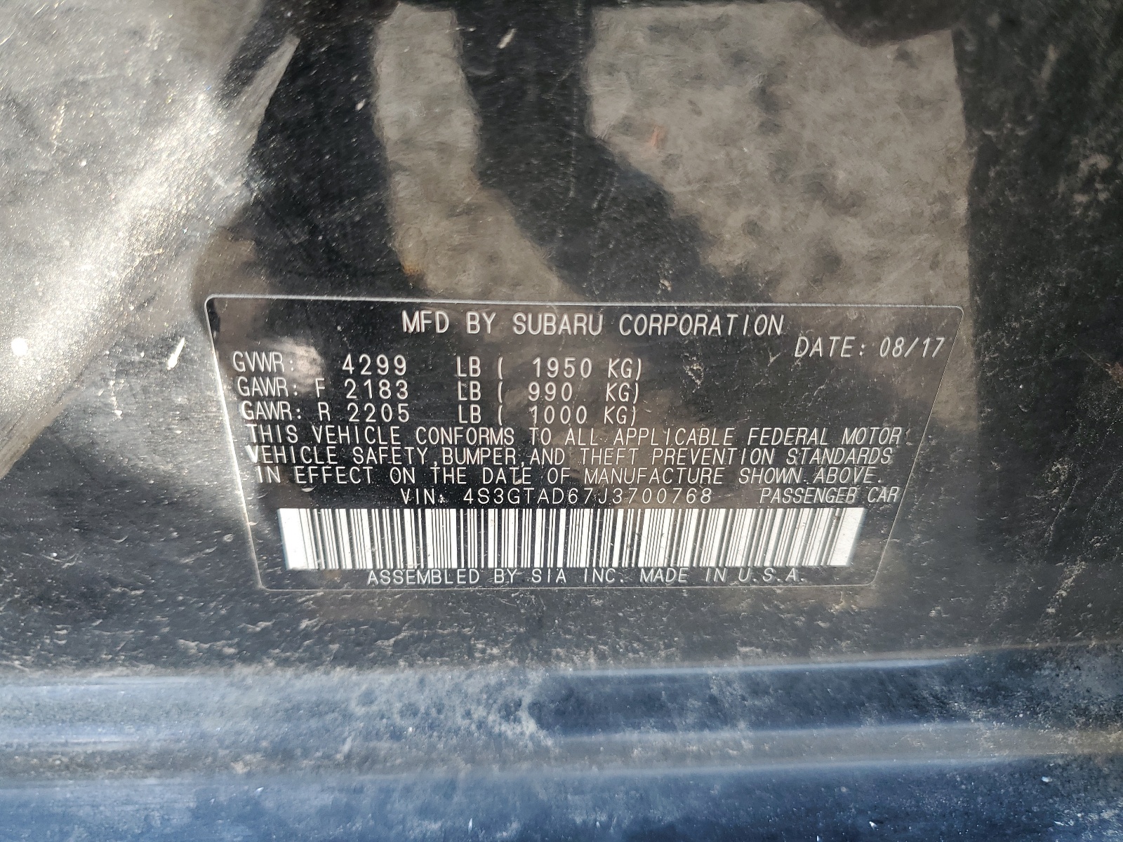 4S3GTAD67J3700768 2018 Subaru Impreza Premium Plus