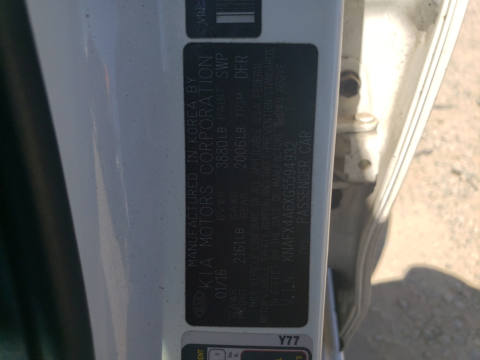 KNAFX4A6XG5594932 2016 Kia Forte Lx