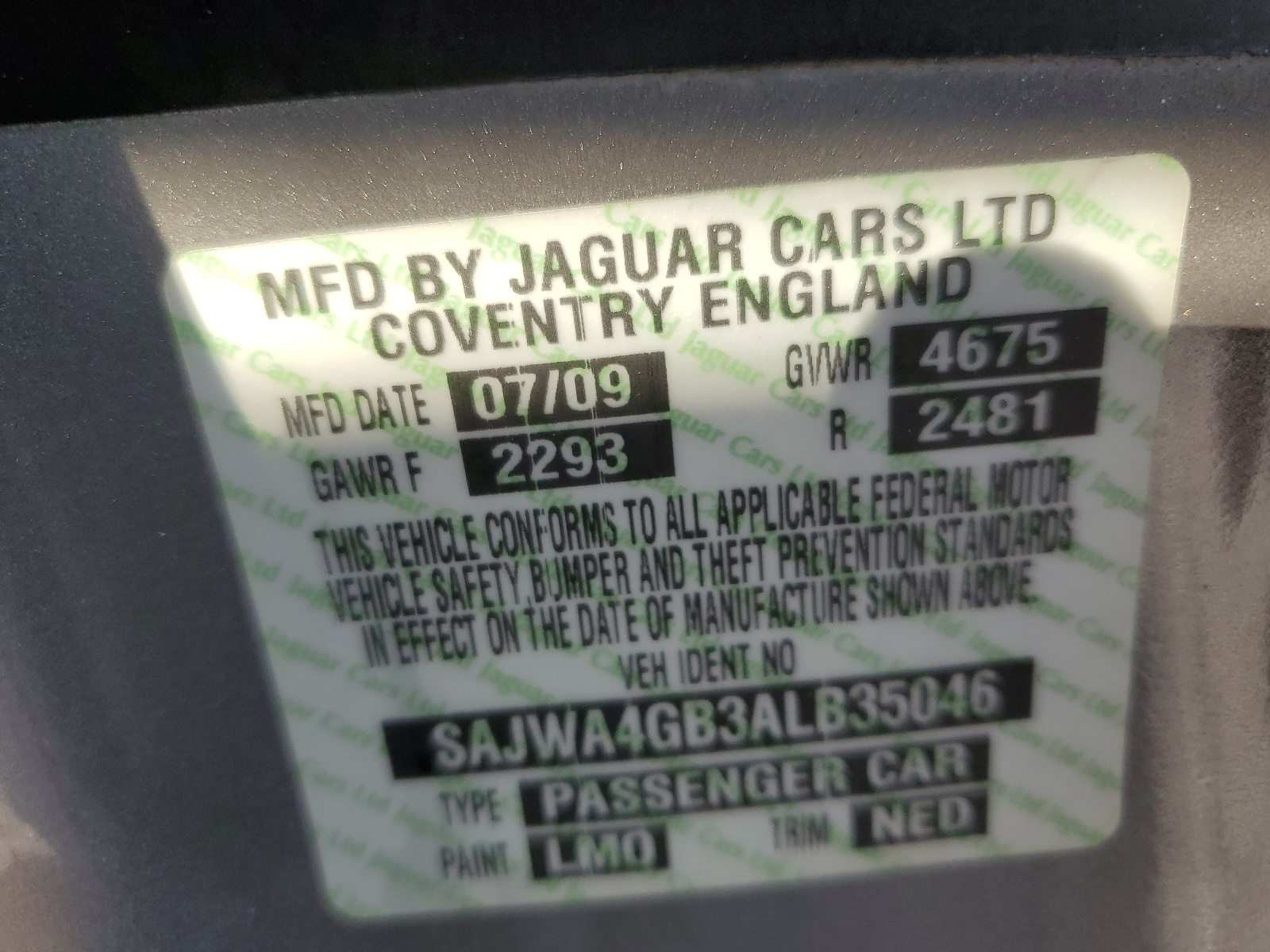 SAJWA4GB3ALB35046 2010 Jaguar Xk Portfolio