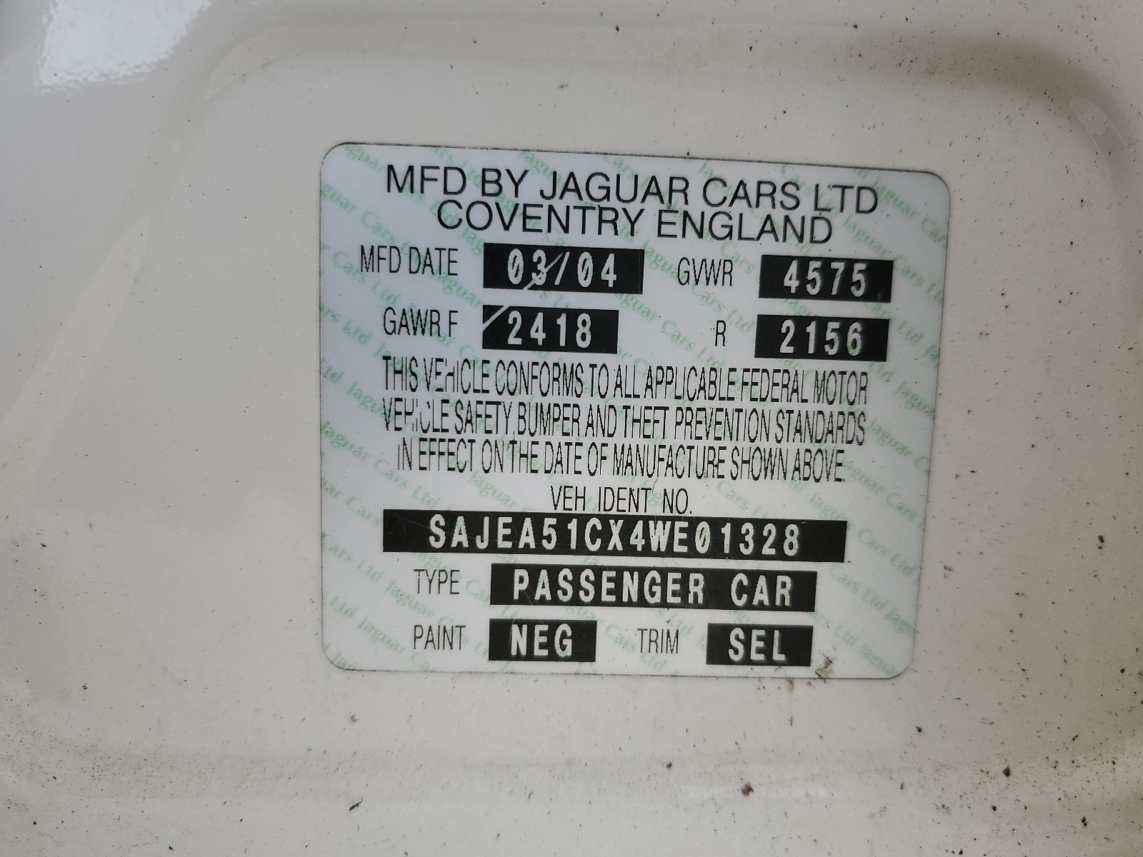 SAJEA51CX4WE01328 2004 Jaguar X-Type 3.0