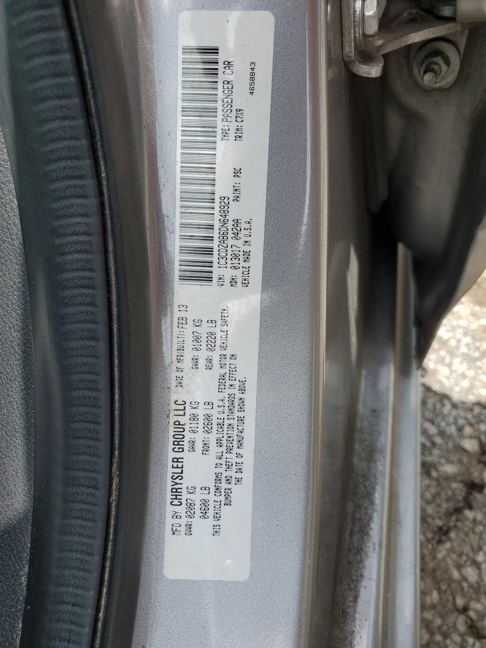 1C3CDZAB6DN648929 2013 Dodge Avenger Se