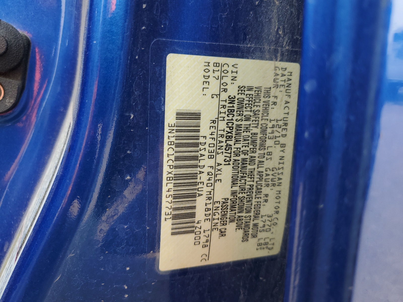 3N1BC1CPXBL457731 2011 Nissan Versa S