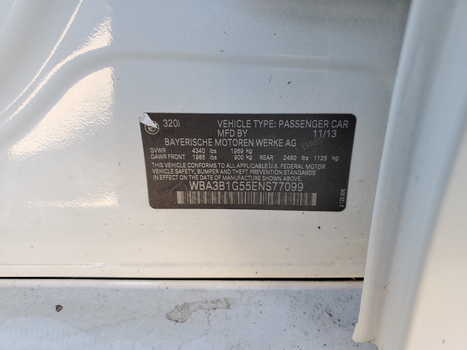 WBA3B1G55ENS77099 2014 BMW 320 I