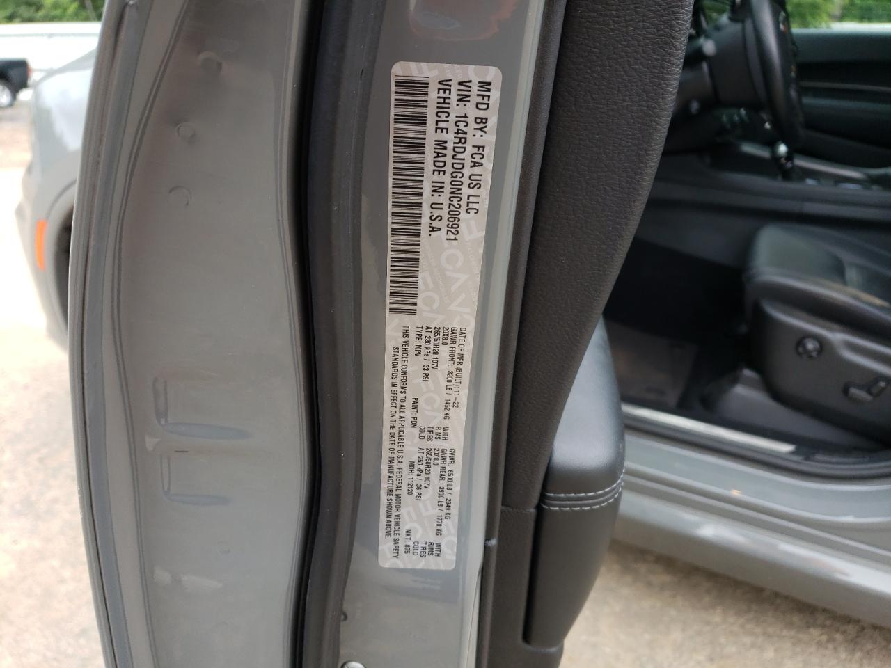 2022 Dodge Durango Gt VIN: 1C4RDJDG0NC206921 Lot: 64353674