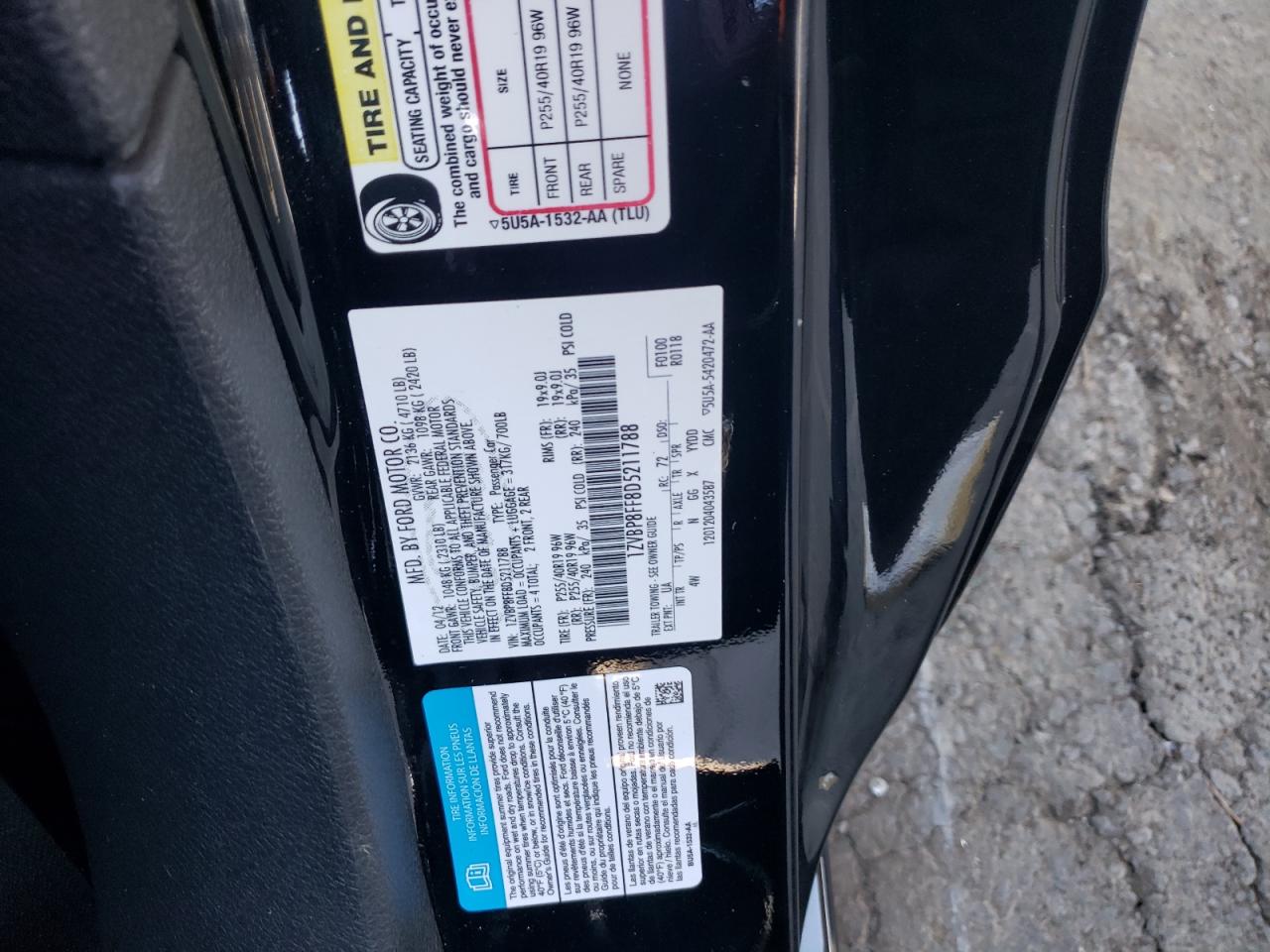 2013 Ford Mustang Gt VIN: 1ZVBP8FF8D5211788 Lot: 60735924