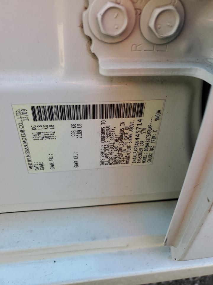 2010 Nissan Altima Base VIN: 1N4AL2AP8AN445714 Lot: 63148294