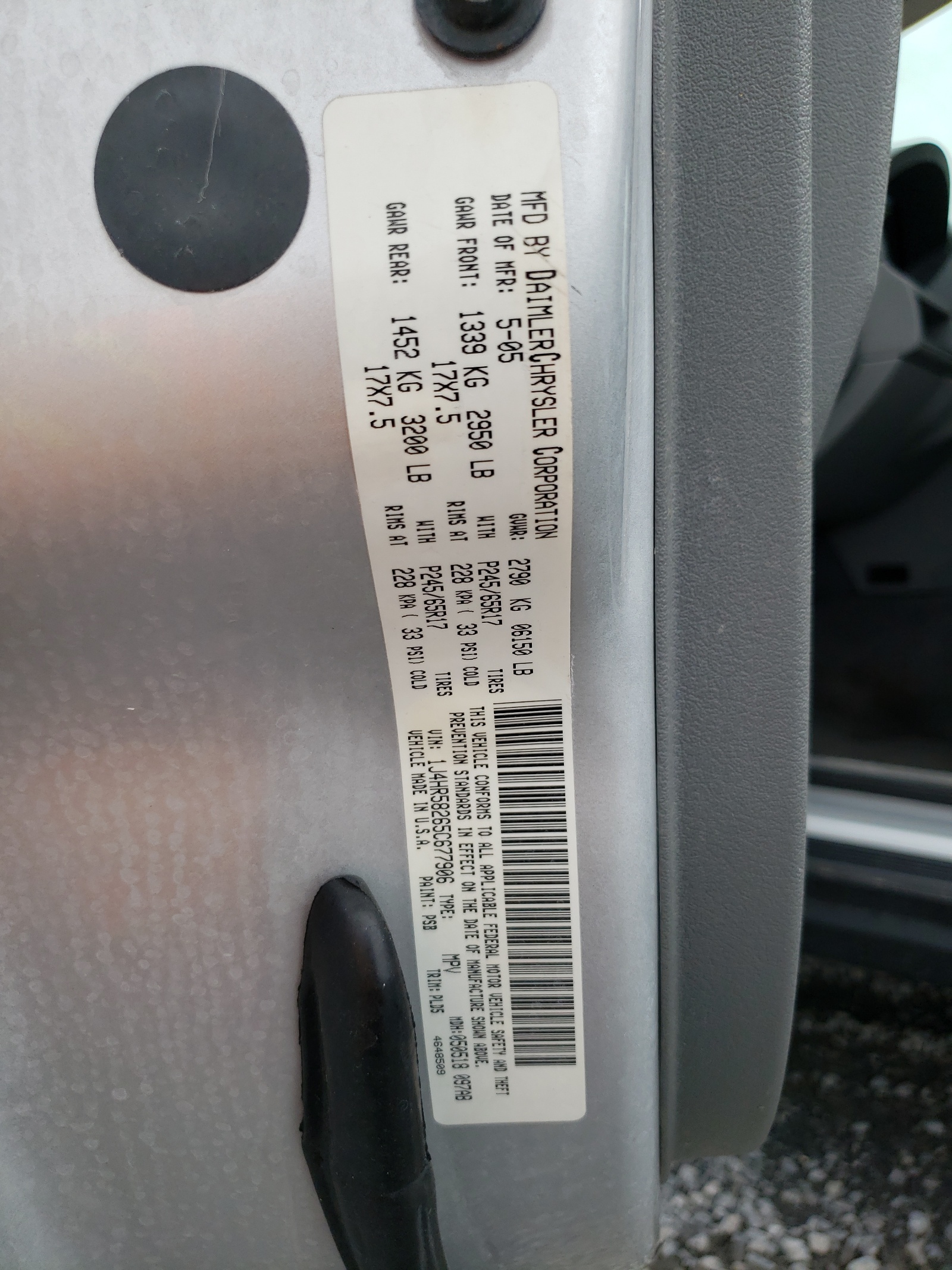 1J4HR58265C677906 2005 Jeep Grand Cherokee Limited