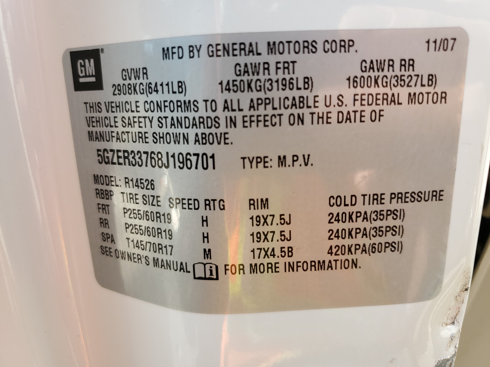 5GZER33768J196701 2008 Saturn Outlook Xr